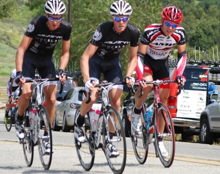 Roman van Uden and Mike Northey in the breakaway which saw them grab KOM and Sprint Ace.